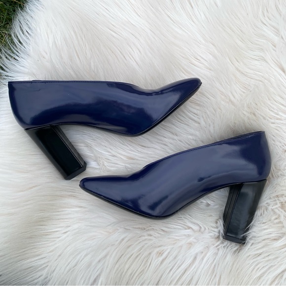 Via Spiga Women's Baran Block Heel Leather Pumps 37EU 7M US - Picture 1 of 9